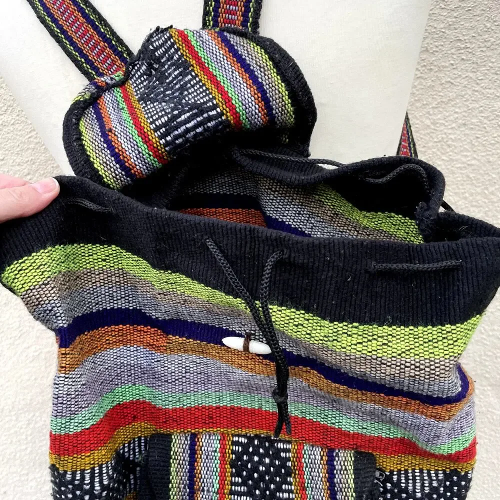 Rugerio's Mexico Colorful Woven Backpack Knapsack